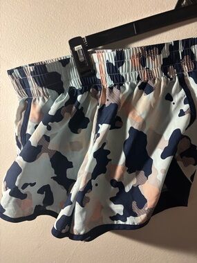 Navy Athletic Skort with Light Blue & Peach Camo Waistband